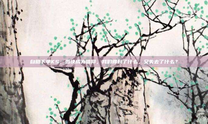 自助下单KS，当快成为信仰，我们得到了什么，又失去了什么？