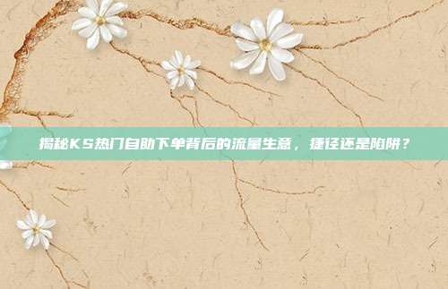 揭秘KS热门自助下单背后的流量生意，捷径还是陷阱？