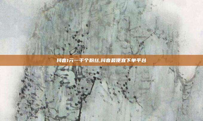 抖音1元一千个粉丝,抖音最便宜下单平台