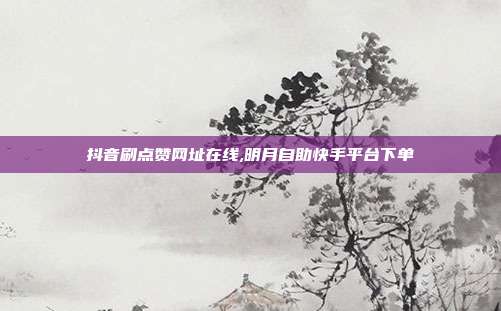 抖音刷点赞网址在线,明月自助快手平台下单