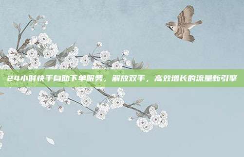 24小时快手自助下单服务，解放双手，高效增长的流量新引擎