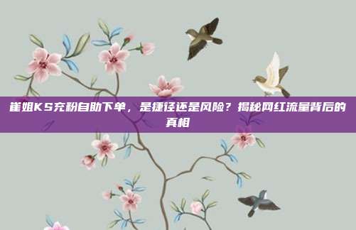 崔姐KS充粉自助下单，是捷径还是风险？揭秘网红流量背后的真相