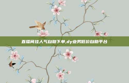 直播间挂人气自助下单,dy业务低价自助平台