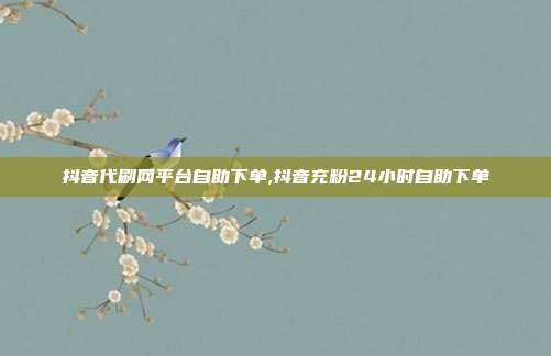 抖音代刷网平台自助下单,抖音充粉24小时自助下单