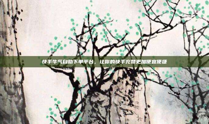快手牛气自助下单平台,让你的快手充赞更加便宜便捷