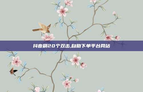 抖音刷20个双击,自助下单平台网站