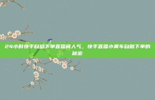 24小时快手自助下单直播间人气,快手直播小黄车自助下单的秘密