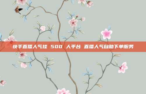 快手直播人气挂 500 人平台 直播人气自助下单服务