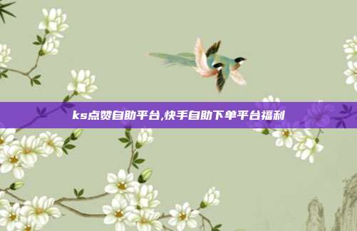 ks点赞自助平台,快手自助下单平台福利