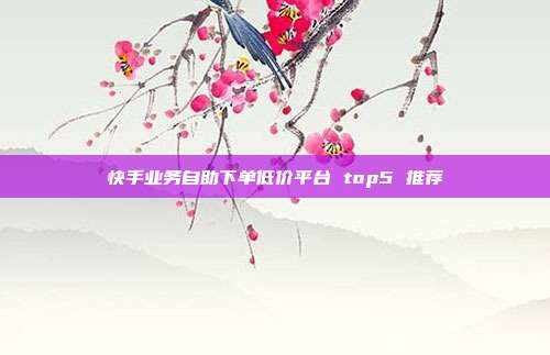 快手业务自助下单低价平台 top5 推荐