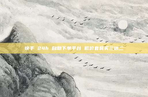快手 24h 自助下单平台 低价套餐买三送二