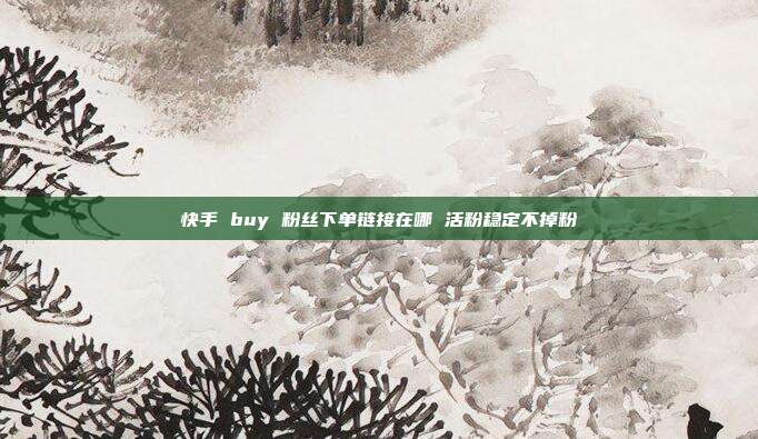 快手 buy 粉丝下单链接在哪 活粉稳定不掉粉