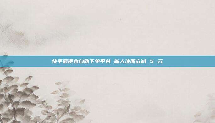 快手最便宜自助下单平台 新人注册立减 5 元