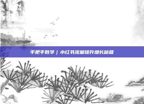 手把手教学|小红书流量提升增长秘籍