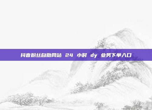 抖音粉丝自助网站 24 小时 dy 业务下单入口