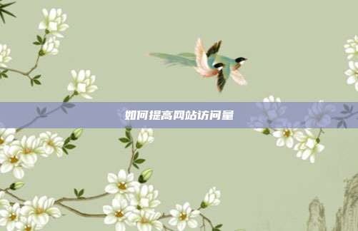 如何提高网站访问量