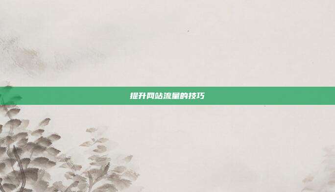 提升网站流量的技巧