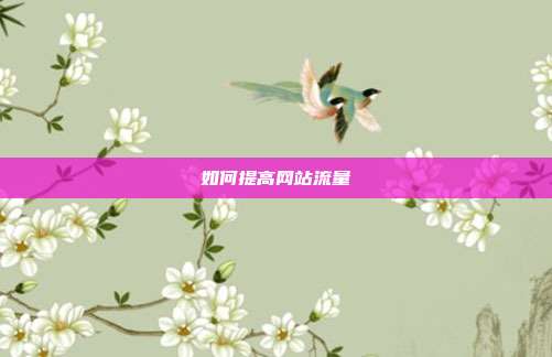 如何提高网站流量