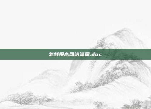 怎样提高网站流量.doc
