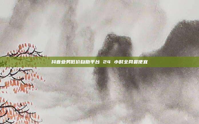 抖音业务低价自助平台 24 小时全网最便宜