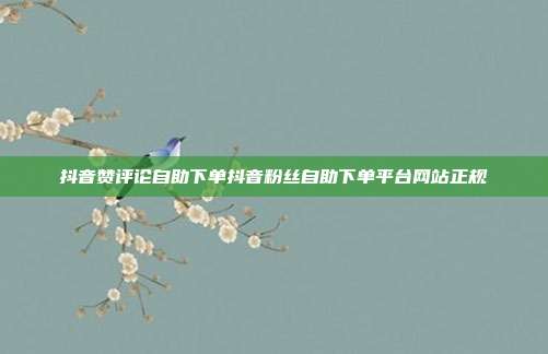 抖音赞评论自助下单抖音粉丝自助下单平台网站正规