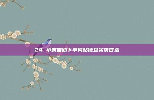 24 小时自助下单网站便宜实惠首选
