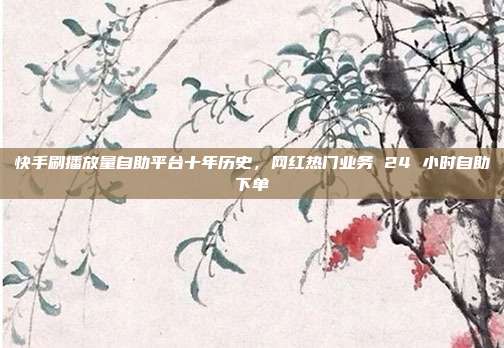 快手刷播放量自助平台十年历史,网红热门业务 24 小时自助下单