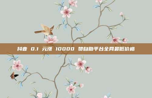 抖音 0.1 元涨 10000 赞自助平台全网最低价格