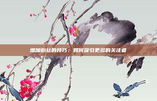 增加粉丝的技巧:如何吸引更多的关注者