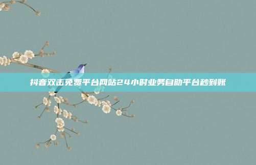 抖音双击免费平台网站24小时业务自助平台秒到账