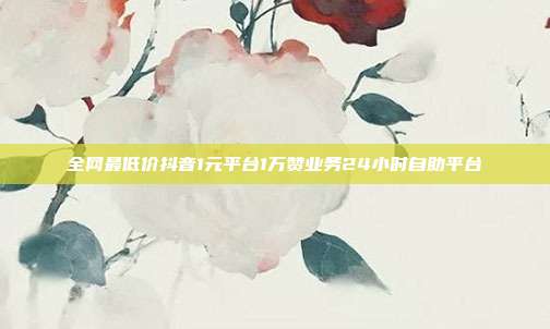 全网最低价抖音1元平台1万赞业务24小时自助平台