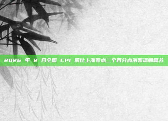2026 年 2 月全国 CPI 同比上涨零点二个百分点消费温和复苏