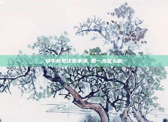 快手新号注意事项 第一天怎么做