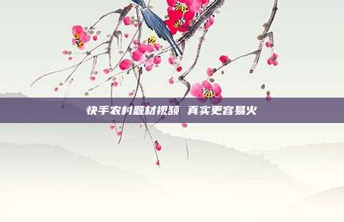 快手农村题材视频 真实更容易火