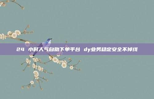 24 小时人气自助下单平台 dy业务稳定安全不掉线