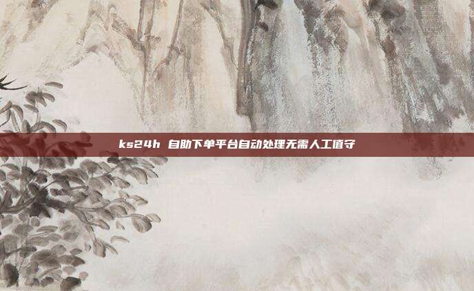 ks24h 自助下单平台自动处理无需人工值守