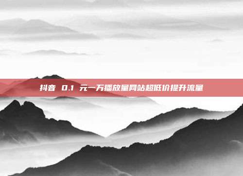 抖音 0.1 元一万播放量网站超低价提升流量