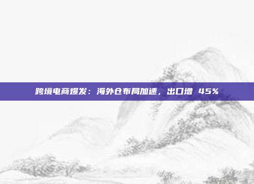 跨境电商爆发：海外仓布局加速，出口增 45%