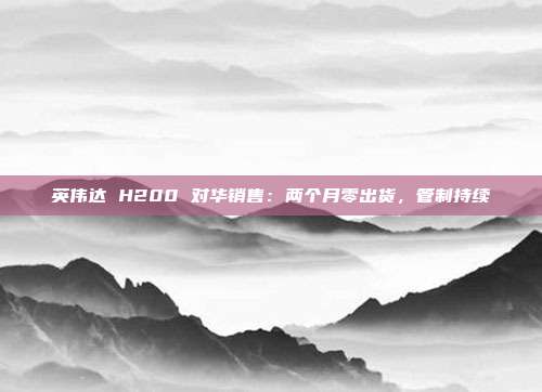 英伟达 H200 对华销售：两个月零出货，管制持续