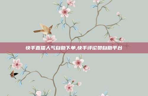 快手直播人气自助下单,快手评论赞自助平台