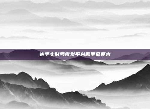快手实时号批发平台哪里最便宜