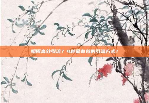 如何高效引流？4种最有效的引流方式！