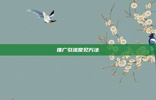 推广引流常见方法