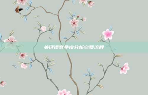 关键词竞争度分析完整流程