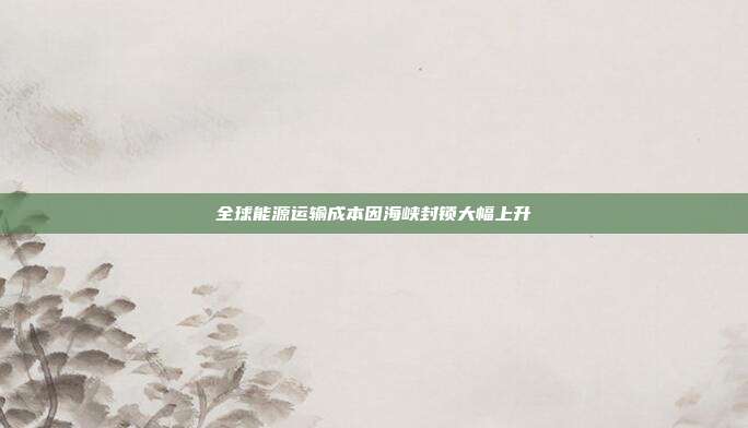 全球能源运输成本因海峡封锁大幅上升