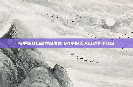 快手粉丝自助网站便宜,24小时无人自助下单商城